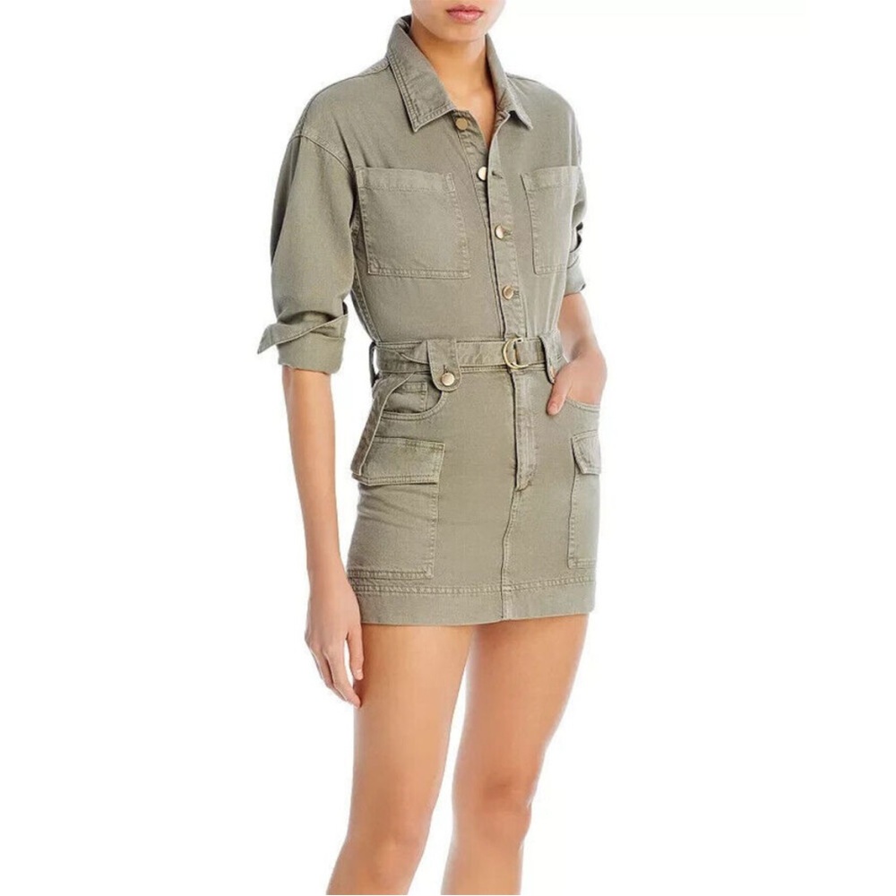 DL1961 Coletta Dress Light‎ Coastal Plain Khaki Utility Size Large Linen